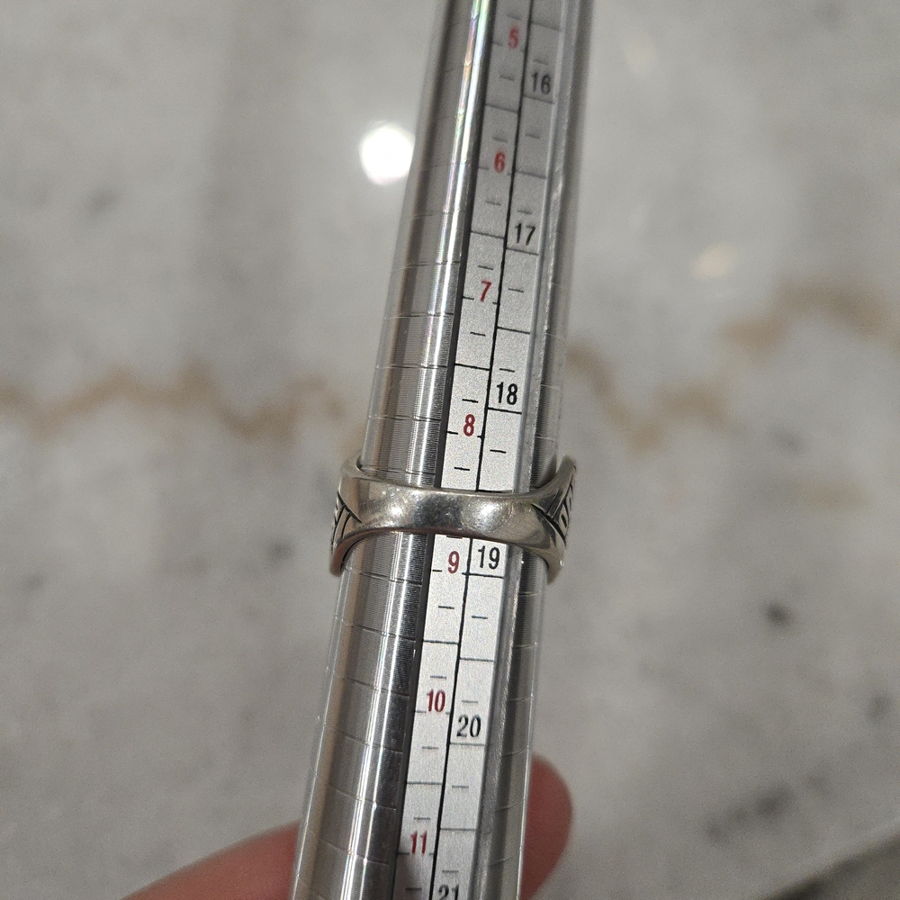 Silver And Blue Geometric Pattern Ring Set - image 4